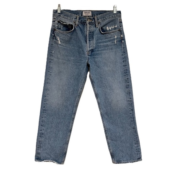 AGOLDE Baggy Waist High Waisted Straight Leg Classic Designer Denim Jeans 27 - Picture 1 of 7